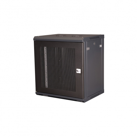 Шкаф 19" телекоммуникационный настенный, 12U 635x600х450 мм, дверь перфорация, черный